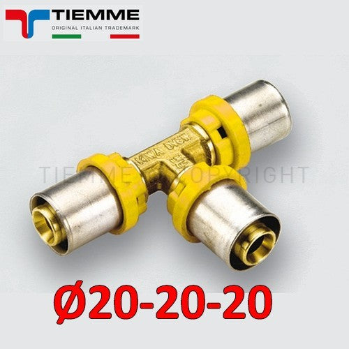 Raccord multicouche pour gaz - Té Ø 20x20x20 mm