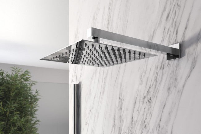 Pommeau de douche carré ultra-mince en acier inoxydable de 25 x 25 cm