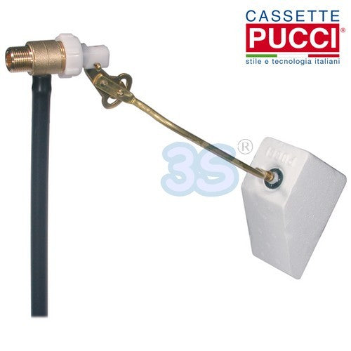 Robinet à flotteur Pucci complet avec raccord latéral, tige de 6 mm