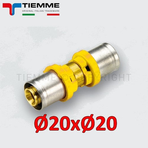 Tuyau de gaz multicouche - raccord droit à double joint et manchon Ø 20 mm