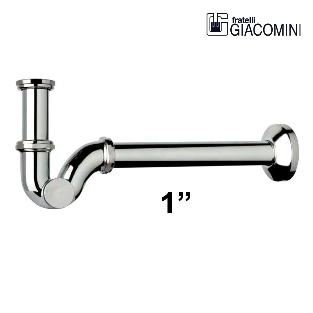 Siphon de bidet Giacomini 1" en forme de S en laiton chromé