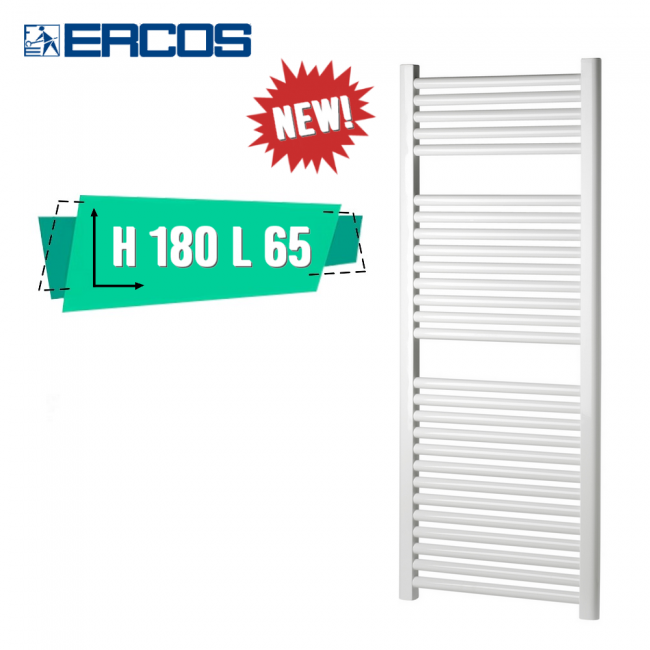 Opera Ercos white towel rail 180x65 cm 60 cm pipe centres