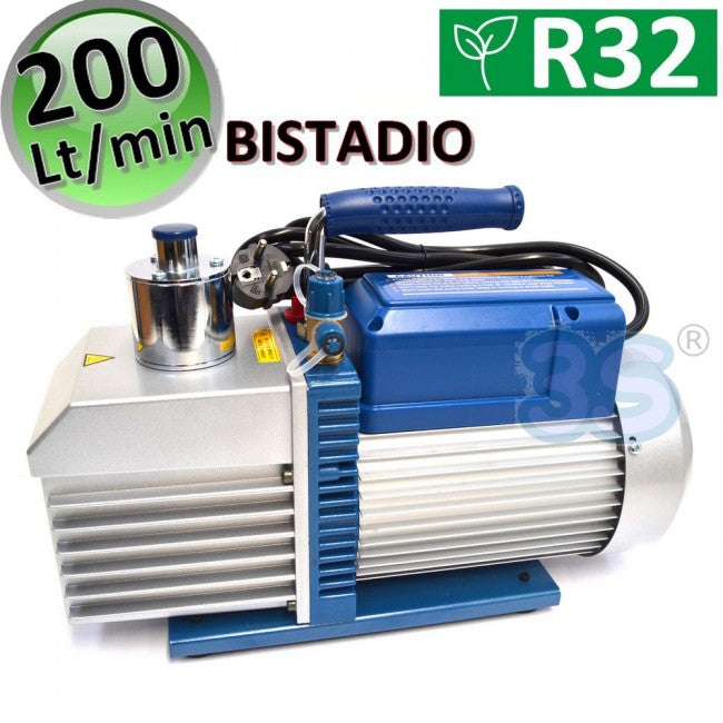 Pompe à vide à deux étages 200 L/min pour systèmes à gaz R32 R1234YF - VE260