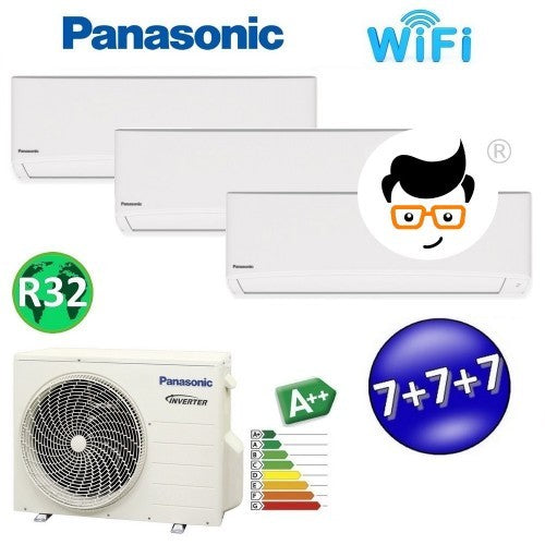 Climatiseur split PANASONIC 7000+7000+7000 R32 (essai), série TZ, ultra-compact, avec WiFi et NanoeX