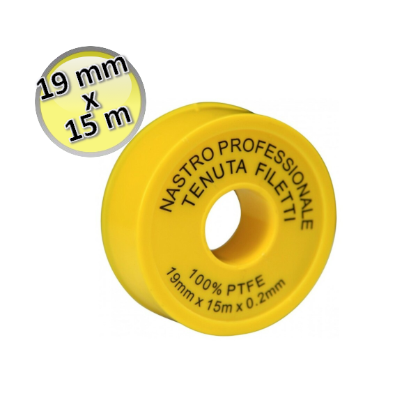 PROF. YELLOW PTFE Tape 19 mm x 15 m x 0.20 mm - for threads and hydraulic seals