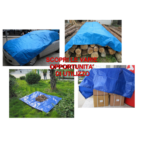 Bâche imperméable avec œillets, 5 x 6 m, BLANC, 120 g/m²