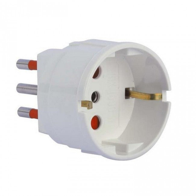 Adaptateur Schuko 10A 250V blanc