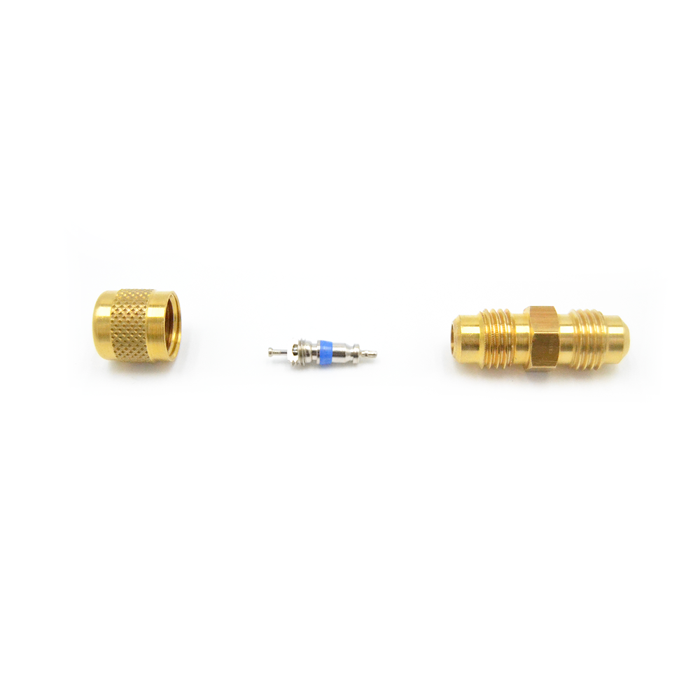 1/4'' SAE x 1/8'' NPT Brass Straight Fitting with Thimble and Cap