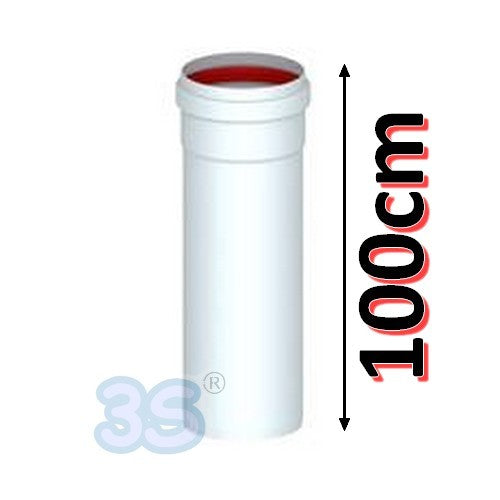 100cm white Ø 80mm extruded aluminum linear pipe for boilers