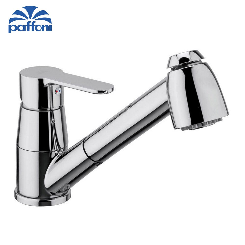 BLU PAFFONI Kitchen sink mixer with pull-out spray - BLU183