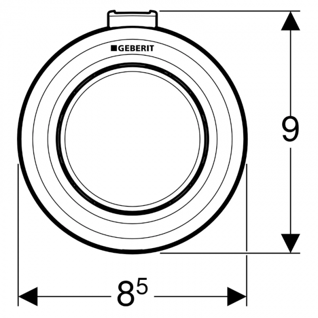 Réservoir rond GEBERIT SIGMA 8 avec commande pneumatique externe à distance