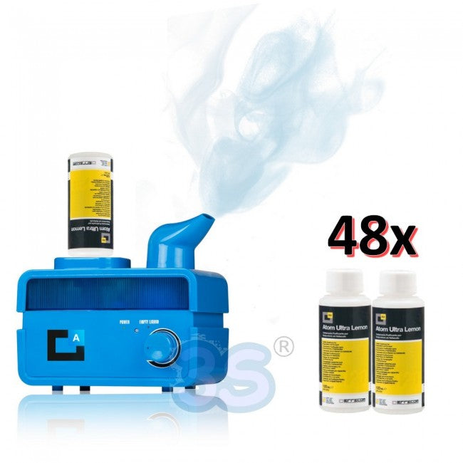 ATOM MACHINE CITRON - Purificateur d'air pour voiture avec nébuliseur et 48 flacons de 120 ml parfumés au citron