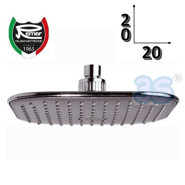 Pommeau de douche carré Remer 20x20cm à coins arrondis