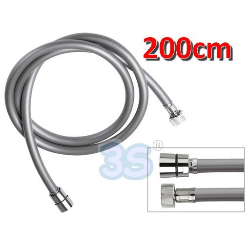 Tuyau de douche en PVC argenté de 200 cm