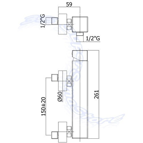 Mitigeur de douche extérieur LEC168 CR LEVEL PAFFONI