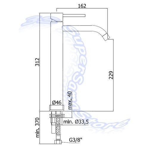 Mitigeur de lavabo allongé PAFFONI FONTE LIG081 CR LIGHT LIGHT sans bonde