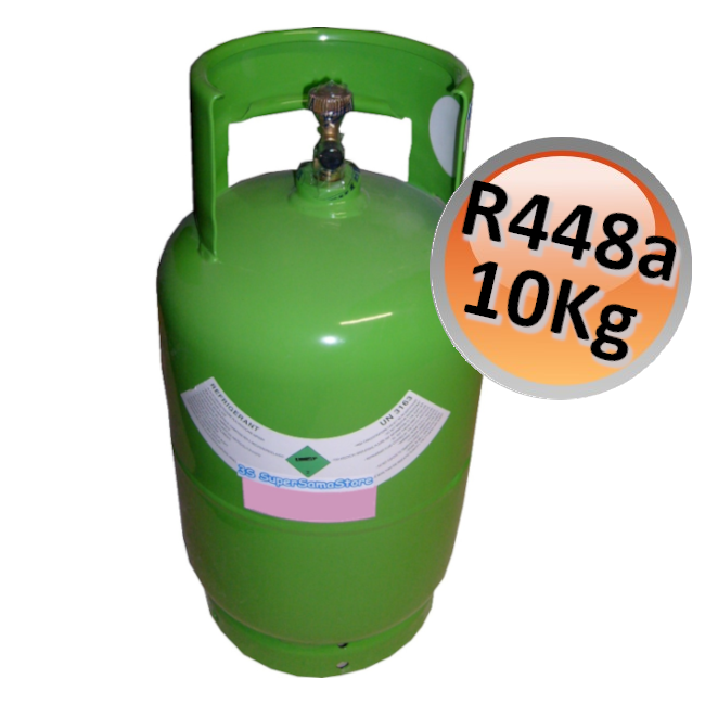 Bouteille de gaz R448A - 10 kg net - FAIBLE PRG - SUBSTITUT DU GAZ R404A ET R507 POUR LA RÉFRIGÉRATION