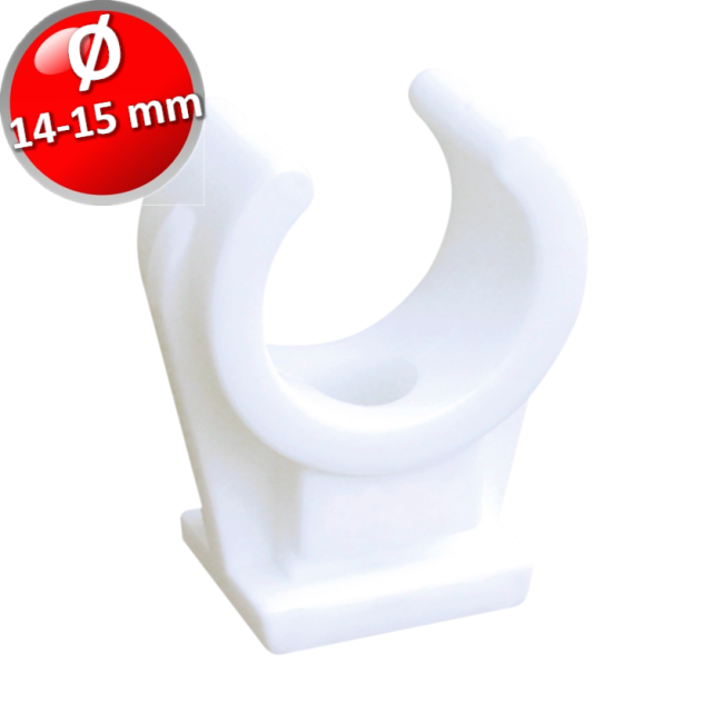 Collier en plastique à clipser pour tuyaux en cuivre et multicouches de diamètre 14-15 mm