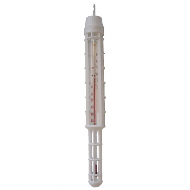 Thermomètre en plastique avec cage et crochet pour comptoirs de réfrigérateur