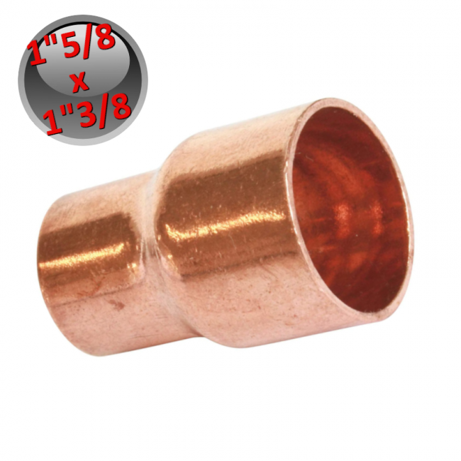 Raccord en cuivre réduit, à souder, mâle 1''5/8 x femelle 1''3/8