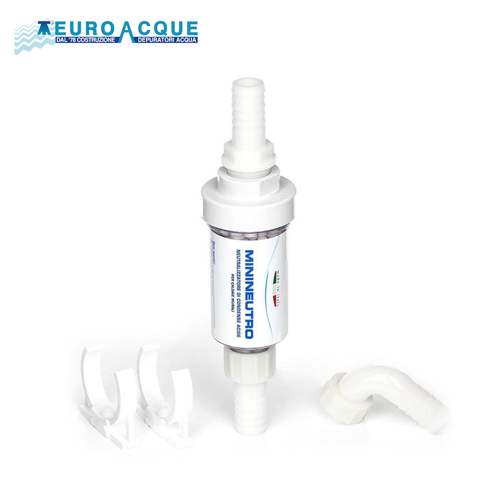 Space-saving refillable neutraliser for boiler drain - EUROACQUE MININEUTRO