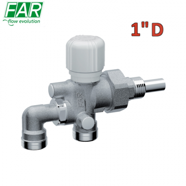 1425 - Vanne thermostatique monotube 1'' - entraxe variable - raccordement cuivre ou multicouche - FAR