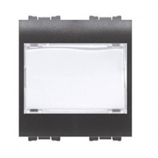 Bouton-poussoir anthracite noir avec plaque signalétique 1P 16A 230V AC ? D=32,5 mm - Feb Elettrica