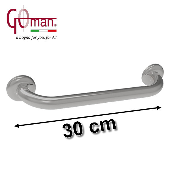 Goman 30 cm polished stainless steel linear grab bar bathroom aid for disabled persons