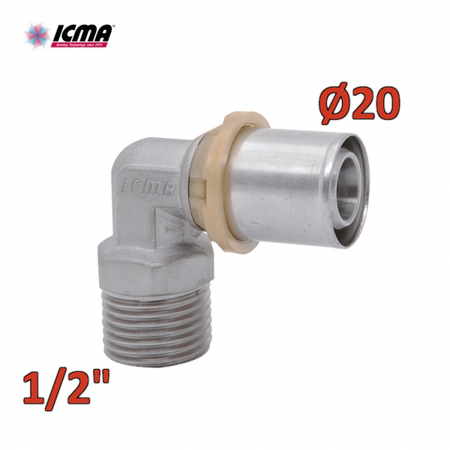 ICMA 404 - SEMPITER® curved male crimp fitting 20x1/2''