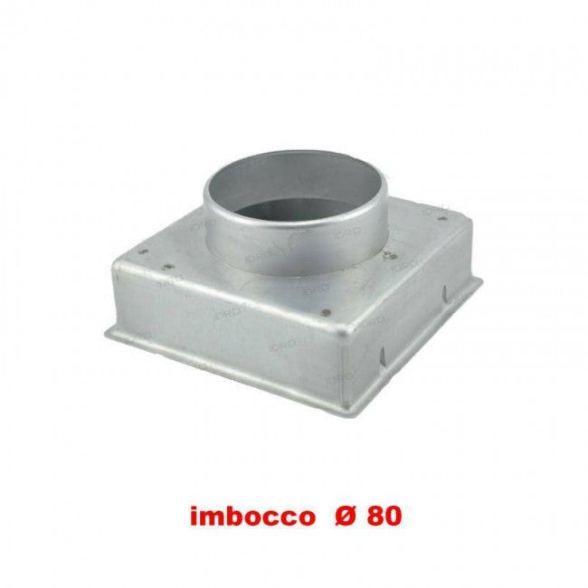 Chimney vent adapter (20x20 inlet grille, 80mm diameter)