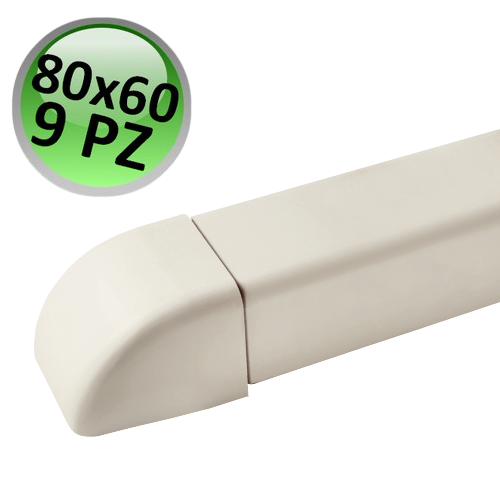 Embouts pour conduit 80 x 60 mm - 9 pièces