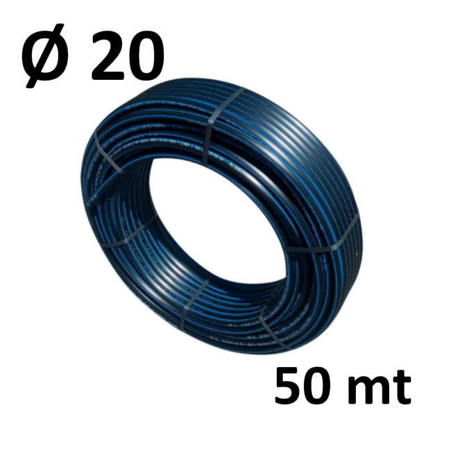 Rouleau de 50 tonnes - Tuyau en polyéthylène haute densité PE 100 NADIR, Ø 20 mm, diamètre nominal 16