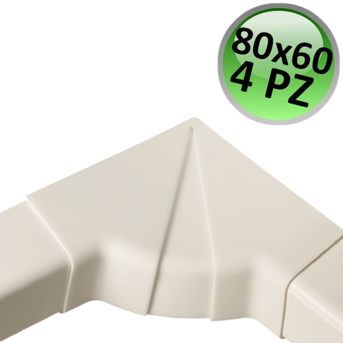 Connecteur d'angle interne réglable pour profilé 80 x 60 mm - 4 pièces