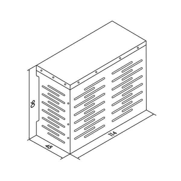 Cache-climatiseur design K-114S 114 x 90 x 48 cm argent en aluminium pour unités extérieures