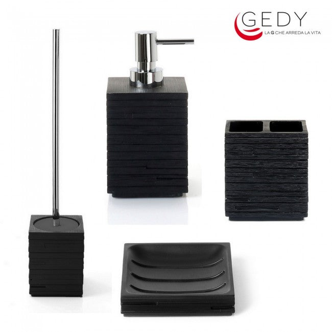 Set of 4 Gedy square black designer accessories
