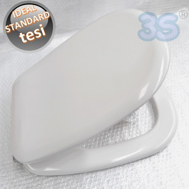 Abattant WC thermodurcissable compatible pour WC TESI Ideal Standard avec charnières en acier