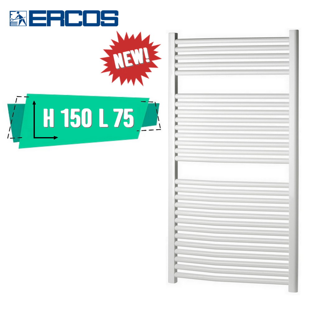Ercos Opera Towel Warmer White 150x75 cm 70 cm pipe centers