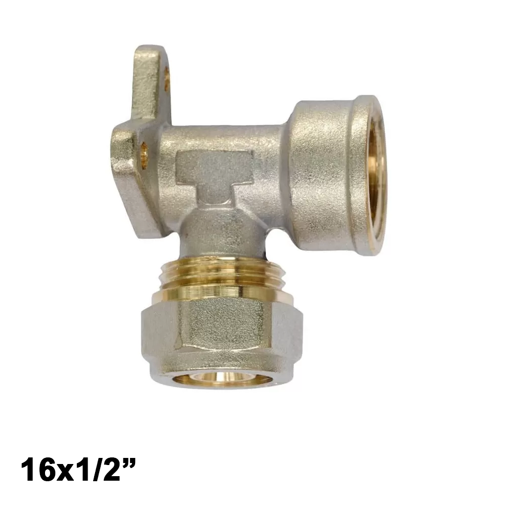 Vis multicouche - Coude à 90° avec support fileté femelle 16 x 1/2