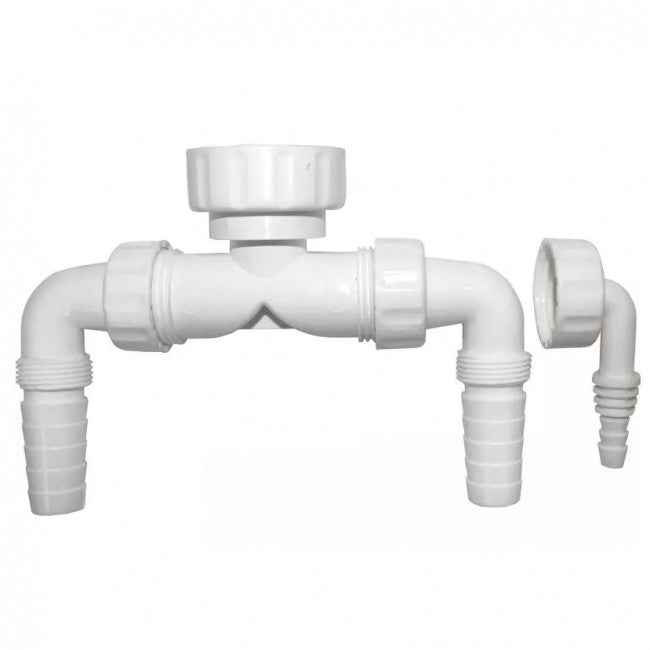 Raccord de vidange double avec 2 connexions de 1 pouce pour lave-linge, sèche-linge, climatiseurs et chaudières