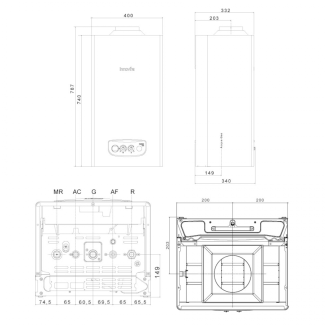 INNOVITA ECO 24 MTN - Chaudière à méthane à rinçage ouvert de 24 kW à faibles émissions de NOx