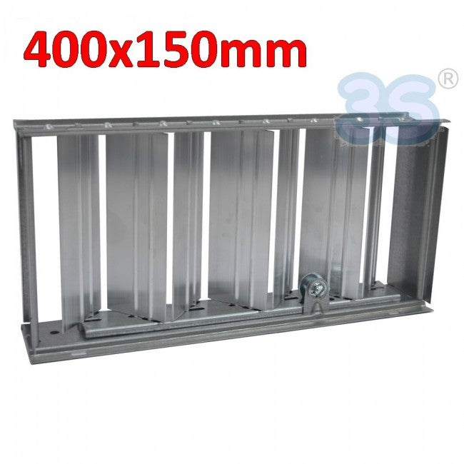 Volet réglable en aluminium pour ventilation de 400 x 150 mm