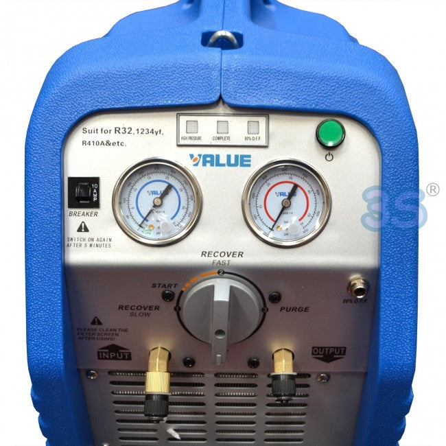 Mini-unité de récupération de gaz réfrigérant - 3/4 CV avec séparateur d'huile, également compatible avec le gaz R32