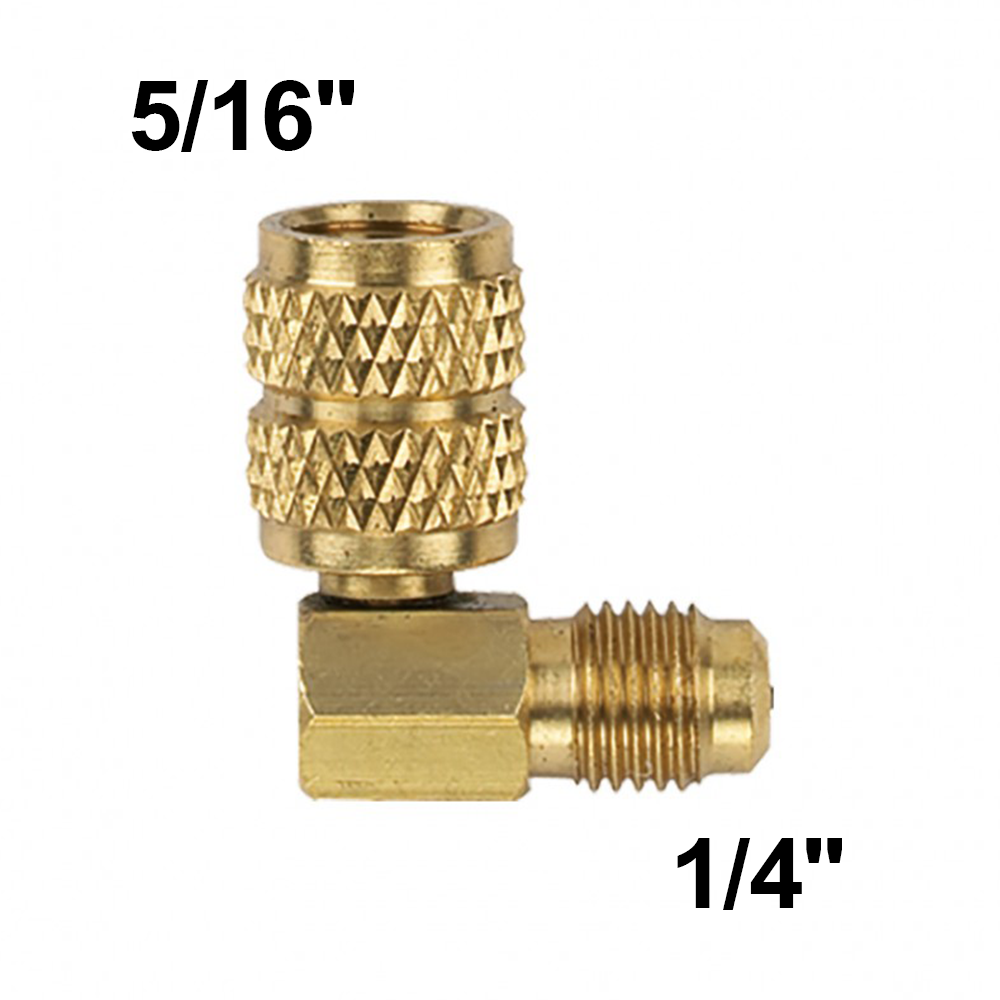Swivel fitting, curved, F 5/16'' x M 1/4'' SAE with valve depressor