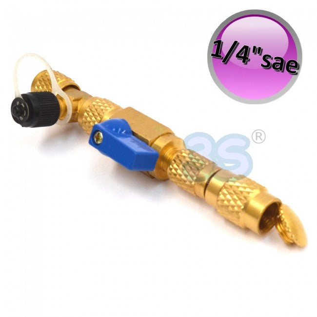 Extracteur avec robinet et prise de service pour vannes à pression à broche SAE 1/4''