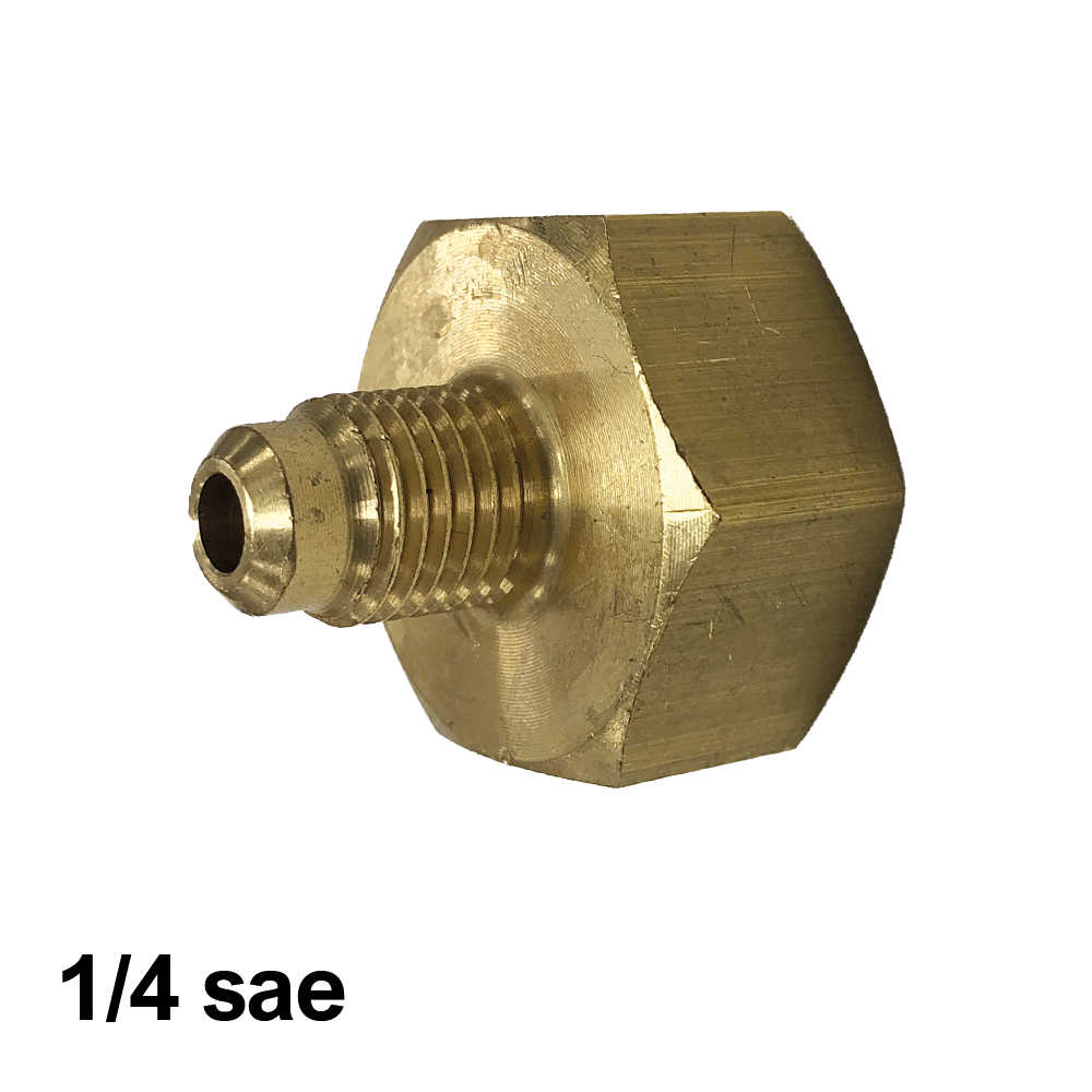 Reducer adapter for refrigerant gas cylinder - 1/4'' SAE outlet