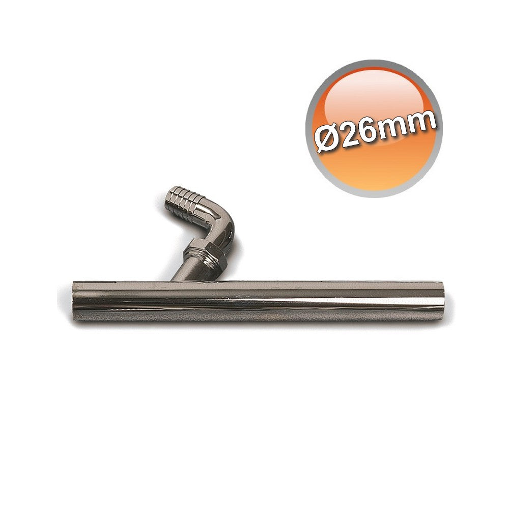 Tuyau d'évacuation Ø 26 x 200 mm, avec coude d'évacuation en ABS chromé pour machine à laver