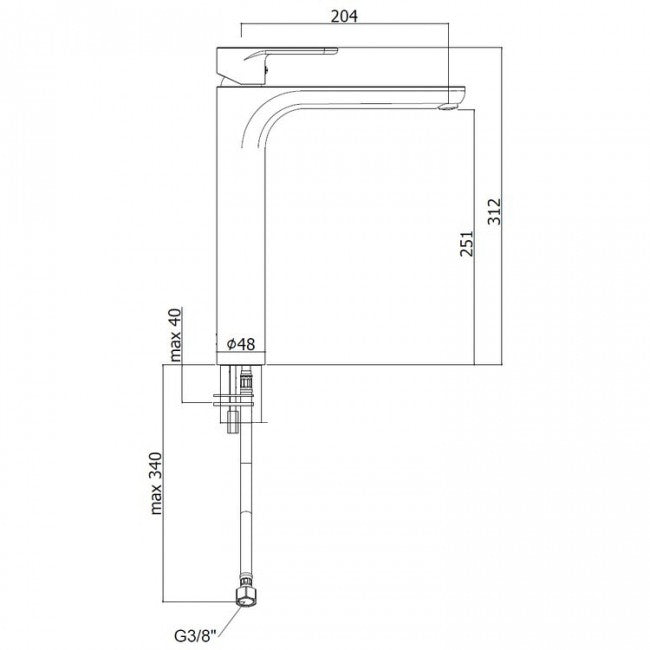 Mitigeur de lavabo haut Paffoni GR081CR vert, sans bonde