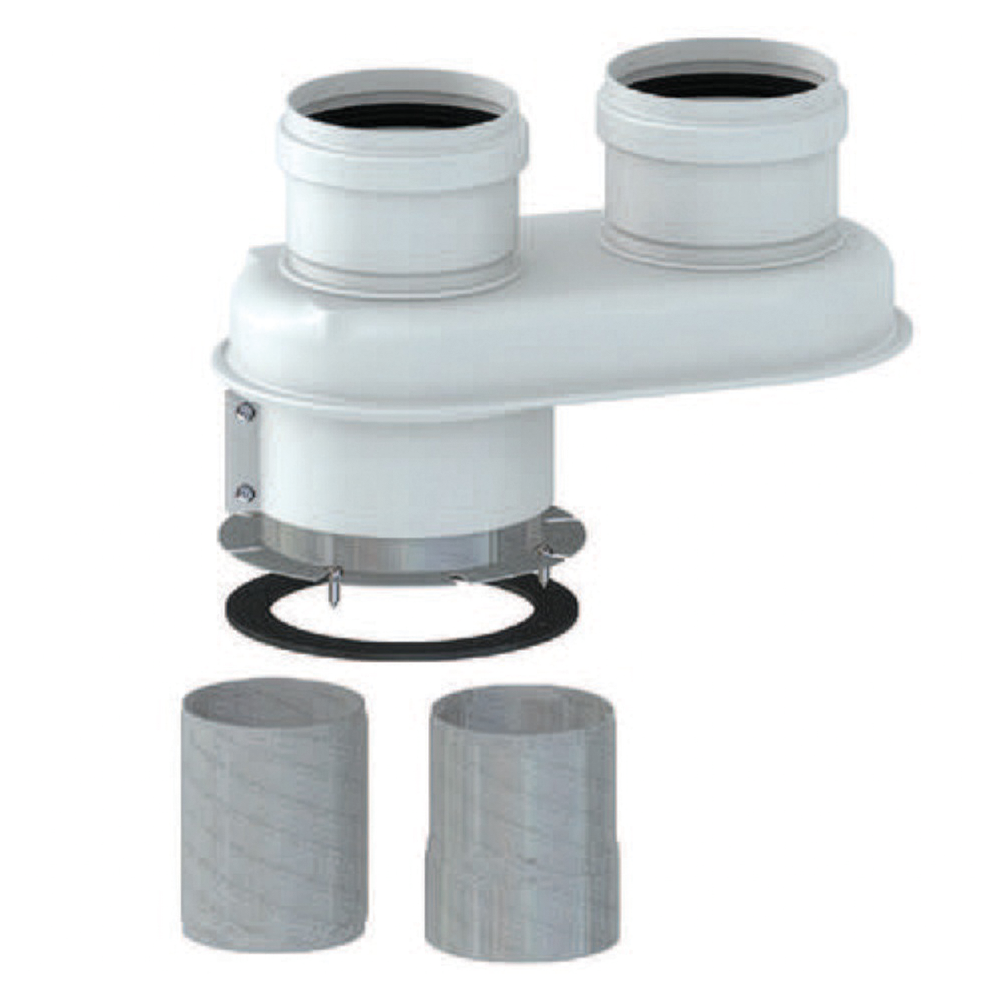 Universal aluminum manifold Ø80 compatible with 21 brands of gas water heaters