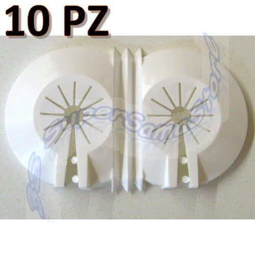 Rosace d'ouverture blanche universelle pour ailettes monotubes - 10 pièces