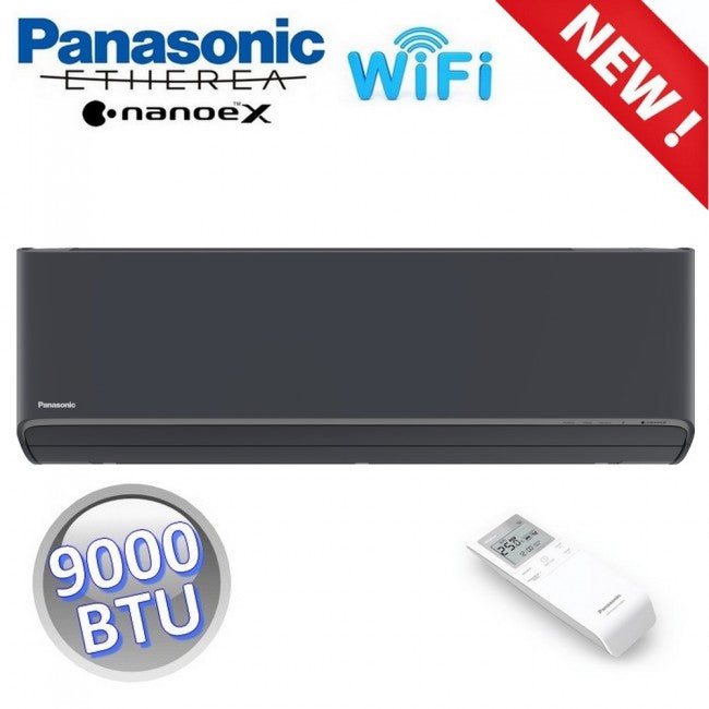 Unité intérieure ETHEREA Noir Graphite WIFI intégré 9000 BTU pour systèmes mono/multi R32 avec WiFi et NanoeX